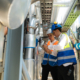 Engineers and technicians Inspect the completed air conditioning and water systems